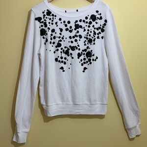 Wildfox | White Black Dalmatian Glitter 3D Spotted Jumper Long Sleeve Sweater XS